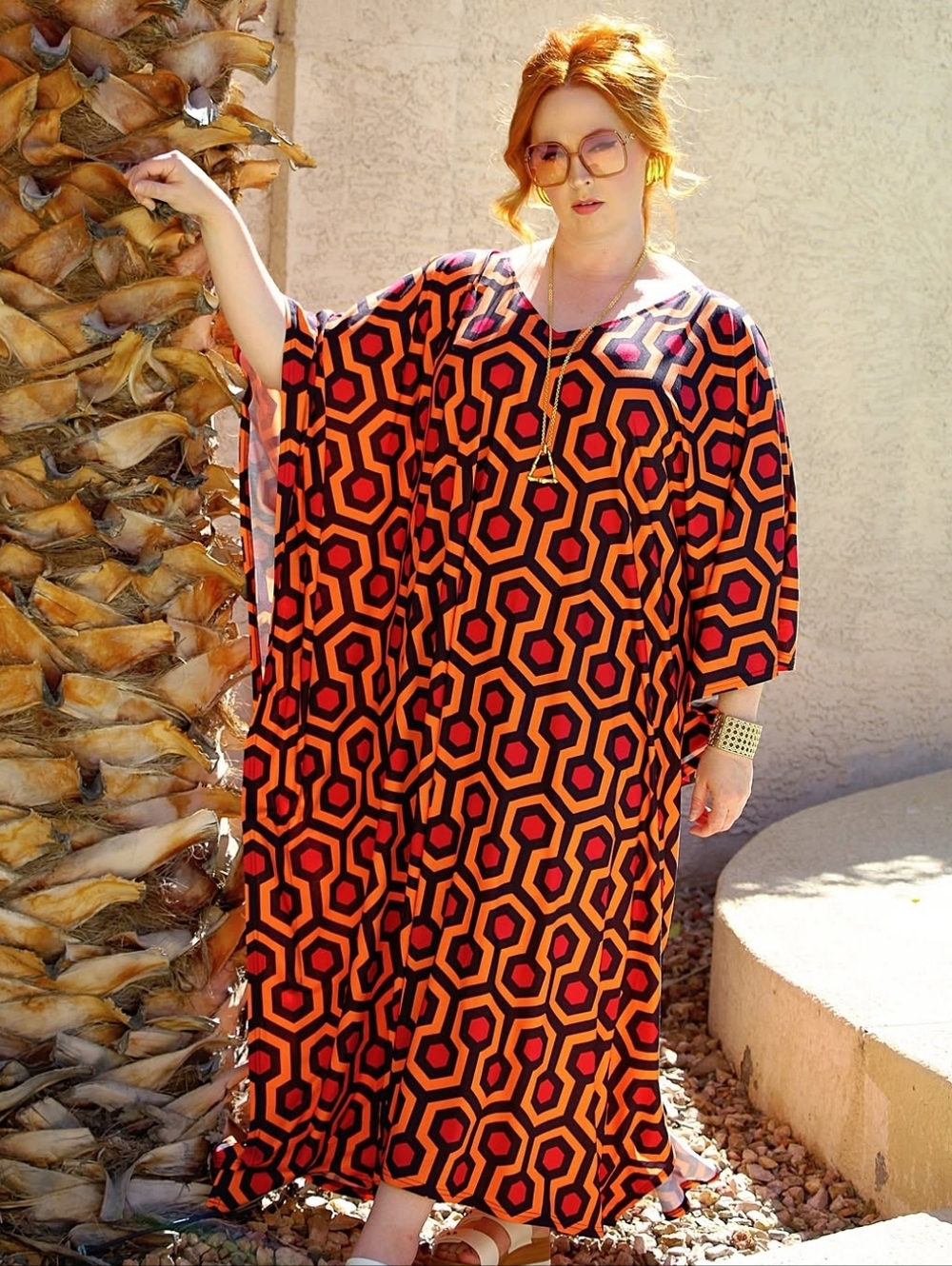 Lauren of Palm Springs Ultra Lounge Caftan in "Red Rum" - One Size (Plus)